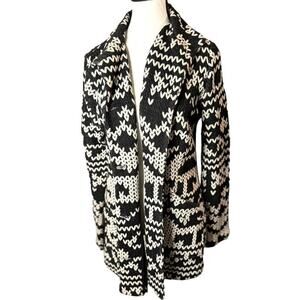 Chelsea & Theodore Open Front Embroidered Cardigan Sweater Bohemian Size M 8-10